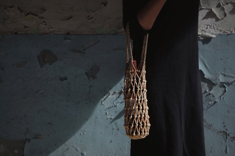 简单生活系列 | 蔺编渔网红酒袋 - 随行杯提袋/水壶袋 - 其他材质 