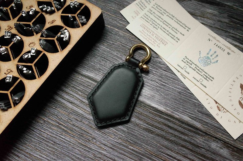 造型悠游卡 晶片吊饰－钥匙圈款－黑色 - 钥匙链/钥匙包 - 真皮 黑色