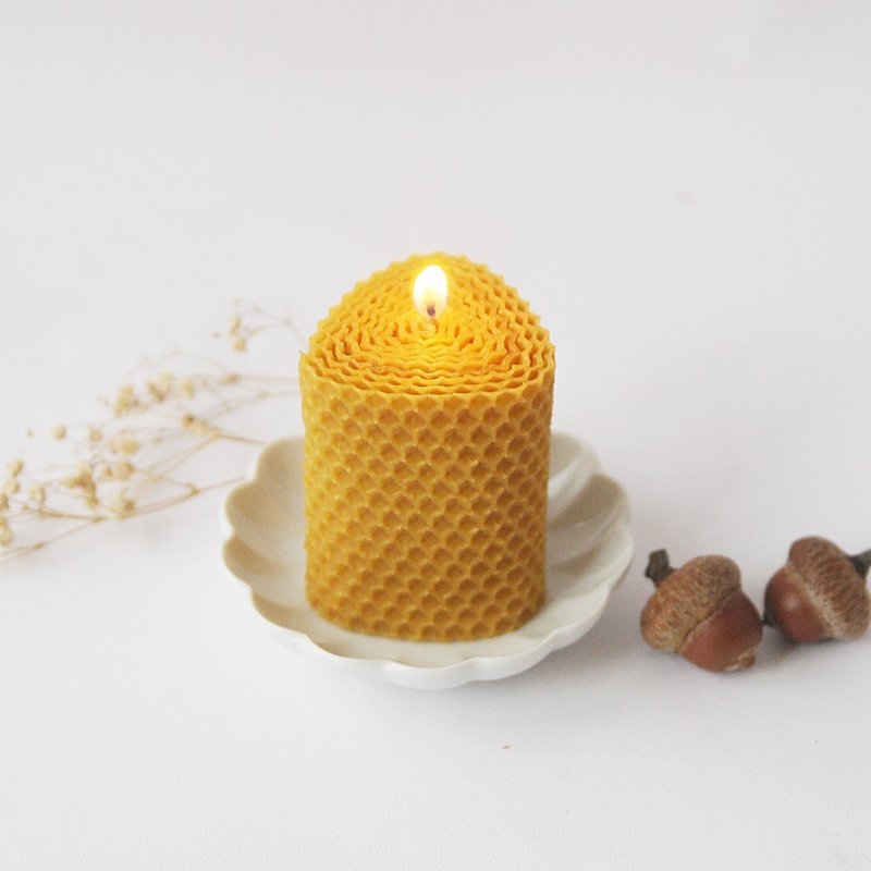 【小三角卷】手感蜂蜡蜡烛 / 手工制作 - 蜡烛/烛台 - 植物．花 橘色