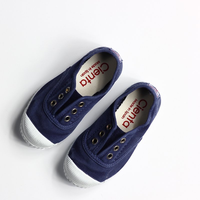 西班牙国民帆布鞋 CIENTA 大人尺寸 洗旧 深蓝色 香香鞋 70777 84 - 女款休闲鞋 - 棉．麻 蓝色