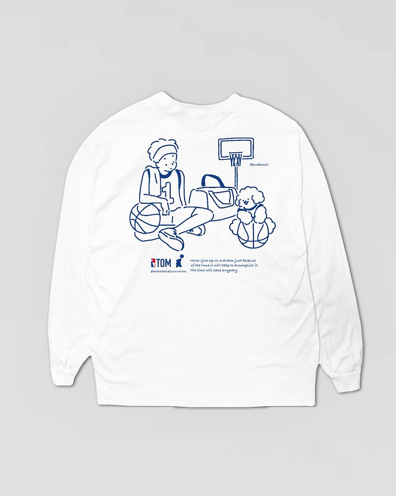 Basketball Long sleeve shirts White - 女装 T 恤 - 棉．麻 白色