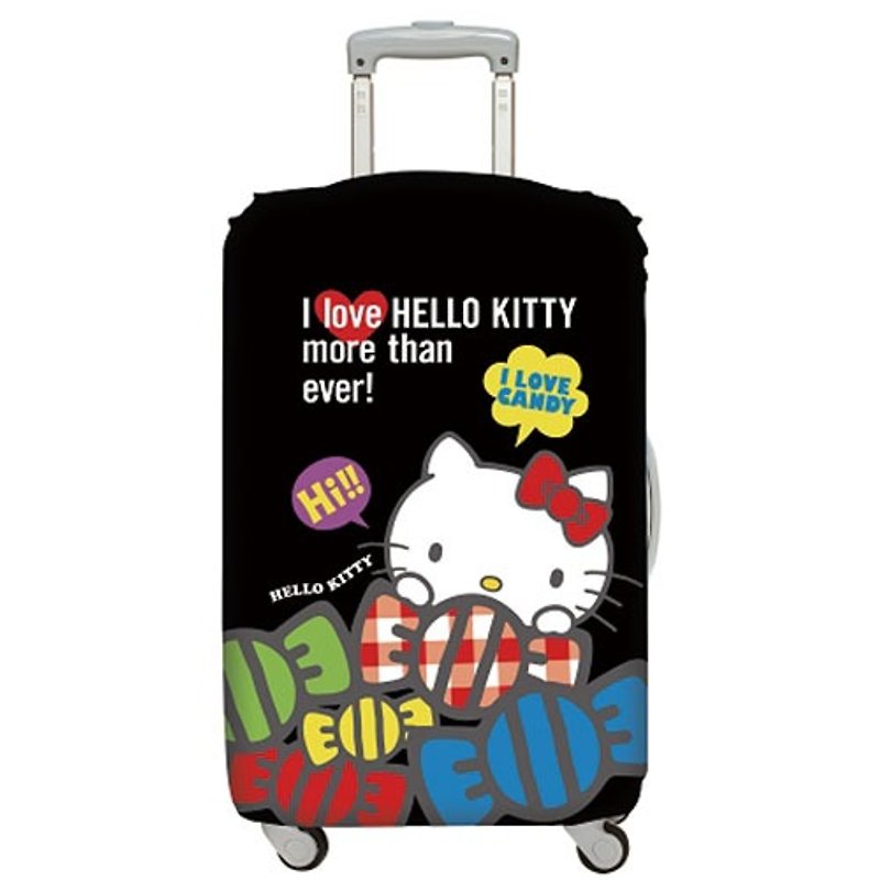 LOQI 行李箱外套│Hello Kitty 酷黑L号 - 行李箱/行李箱保护套 - 塑料 黑色