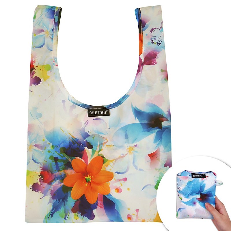 murmur便当包-水彩花 | murmur便当袋推荐 - 手提包/手提袋 - 塑料 多色