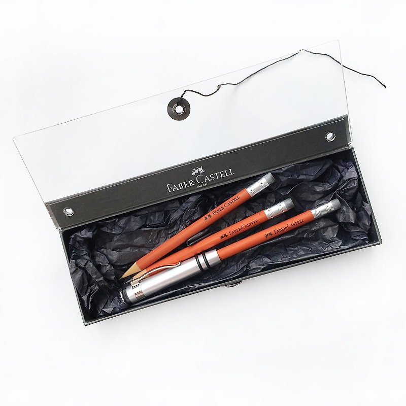 Faber-Castell 辉柏经典梨木完美设计铅笔礼盒 | 德国 铅笔 礼盒 - 铅笔/自动铅笔 - 木头 橘色