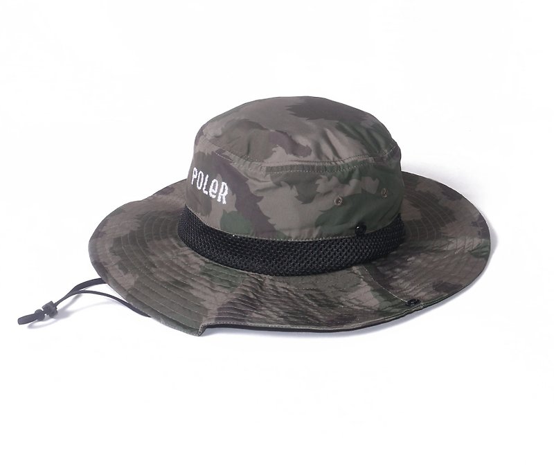 【现货热卖】POLER 可收纳网布渔夫帽 (迷彩) 户外 露营 登山 - 帽子 - 其他人造纤维 
