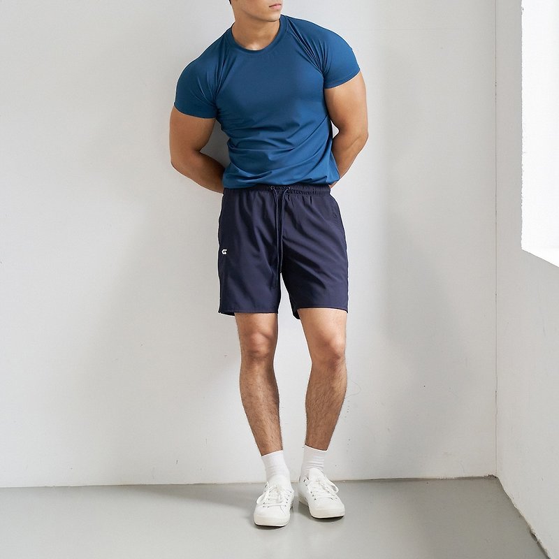 【GLADE.】Wild 抗撕裂 轻量运动短裤 (深海蓝) - 男装运动裤 - 聚酯纤维 蓝色