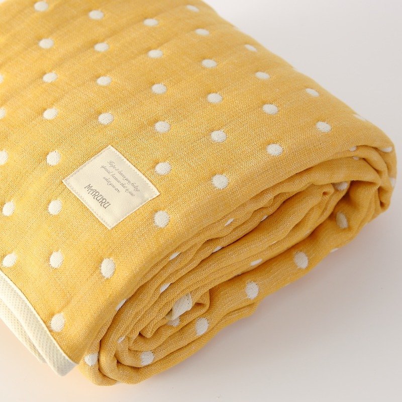 日本制六层纱被 点点橙 L / 蓬松款 - 婴儿床上用品 - 棉．麻 橘色