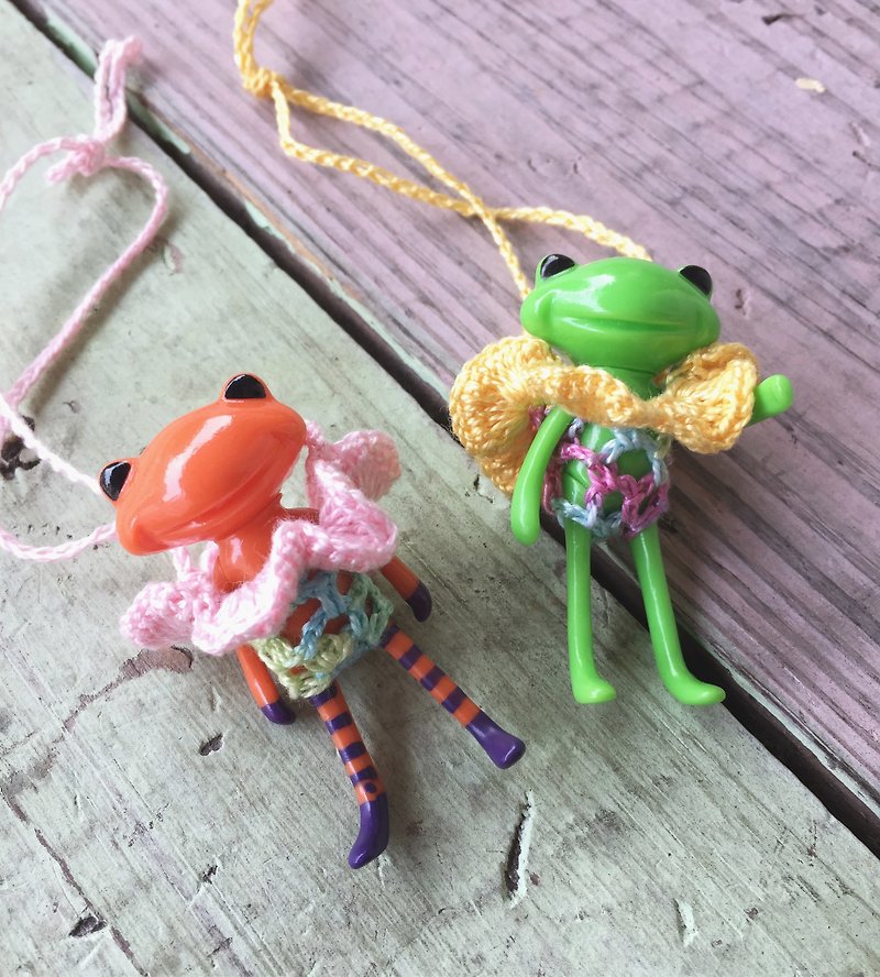wonder frog小青蛙用的手工蕾丝编织花儿小背带六种配色可以选择 - 其他 - 棉．麻 多色