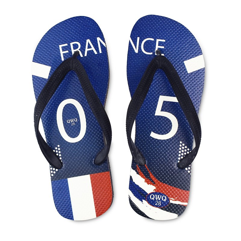 QWQ创意设计人字拖鞋-法国-男款【限定款】 - 拖鞋 - 橡胶 