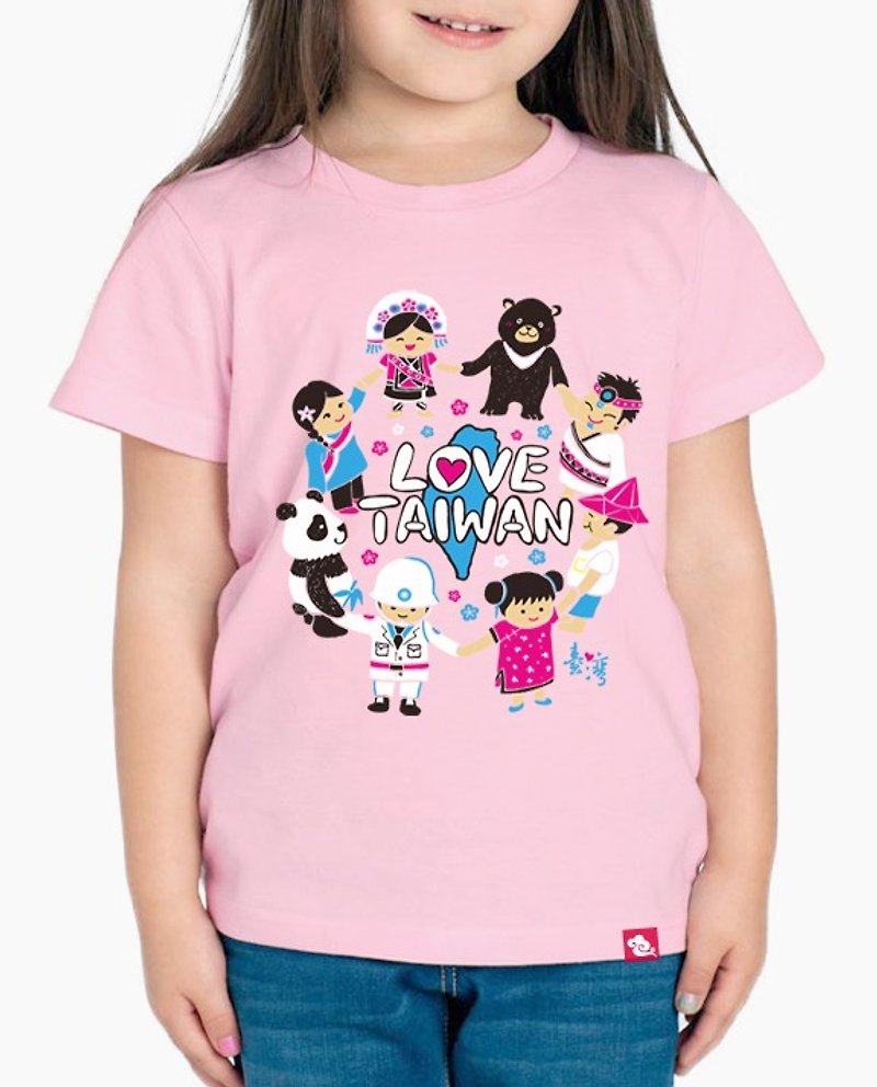 儿童纯棉T恤-守护台湾-粉红 - 童装上衣 - 棉．麻 粉红色