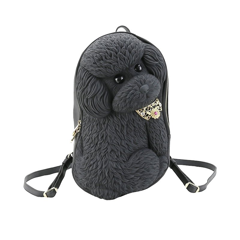 香港Adamo 3D Bag贵宾狗双肩背包时尚动物泰迪犬立体书包个性可爱 - 后背包/双肩包 - 其他材质 黑色