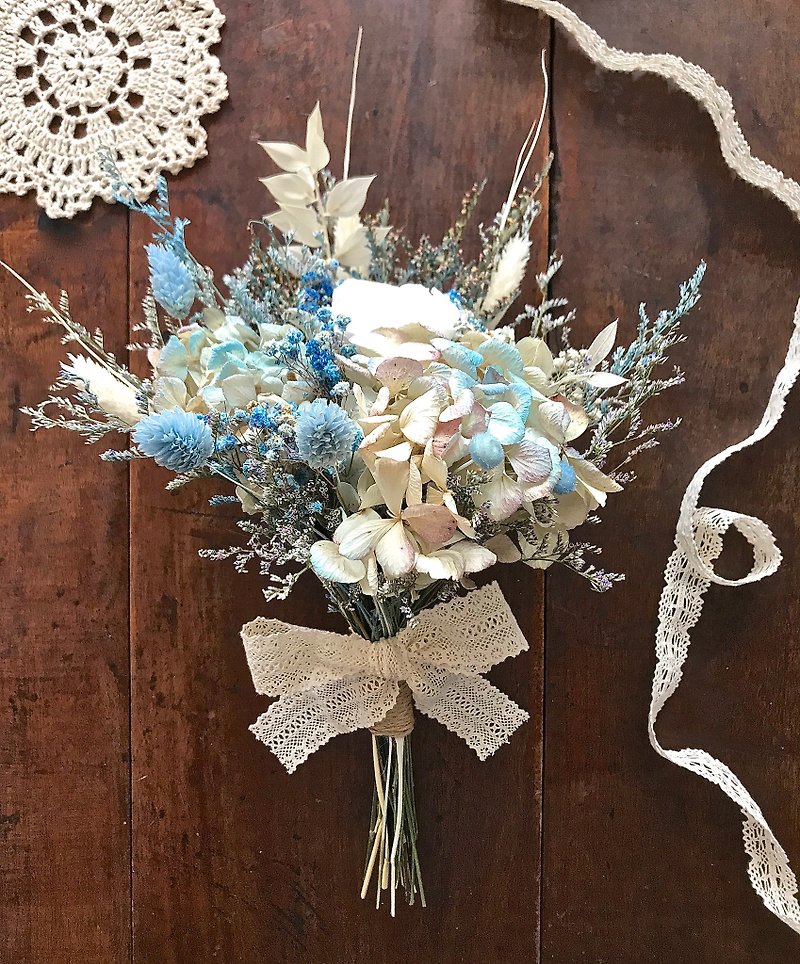Masako 蓝色优雅 干燥花束 永生花 - 干燥花/捧花 - 植物．花 