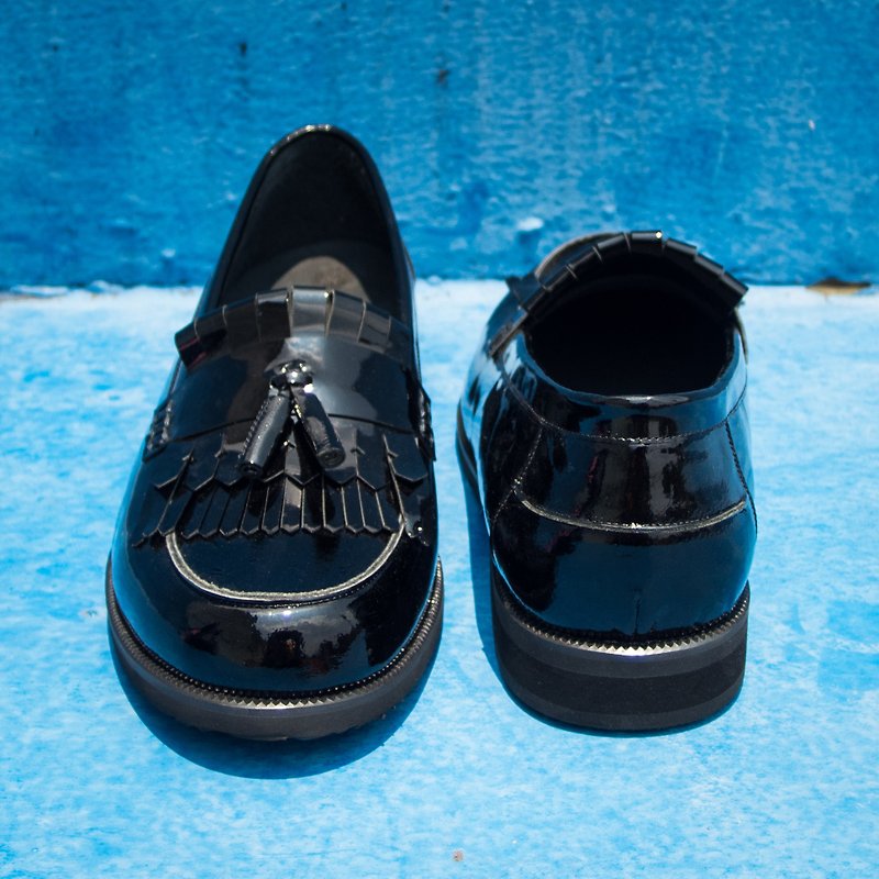 REGENT典雅流苏乐福鞋 - 黑/ Double Fringe Tassel Loafer-Black - 女款皮鞋 - 真皮 黑色