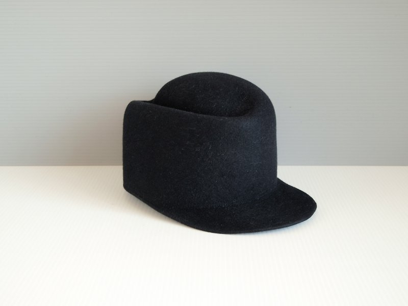 キャップ 即売 ラビットファー 帽子 ハット 上質 ラフ ユニセックス レディース メンズ ハンドメイド - 帽子 - 羊毛 黑色