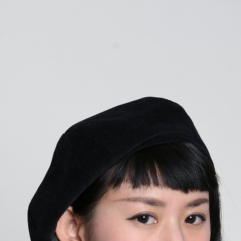 JOJA│贝雷 / 黑绒布  - 帽子 - 聚酯纤维 黑色