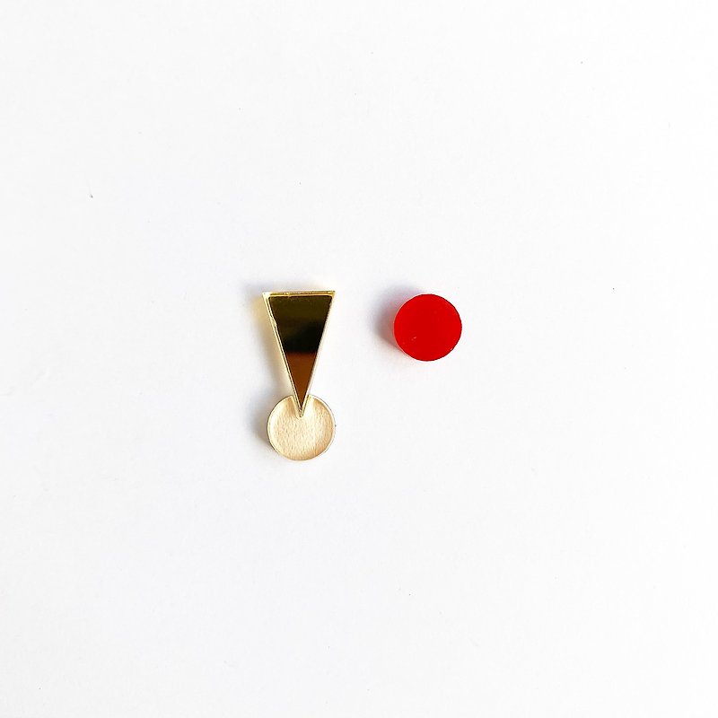 PIN! Earrings / GOLD x RED