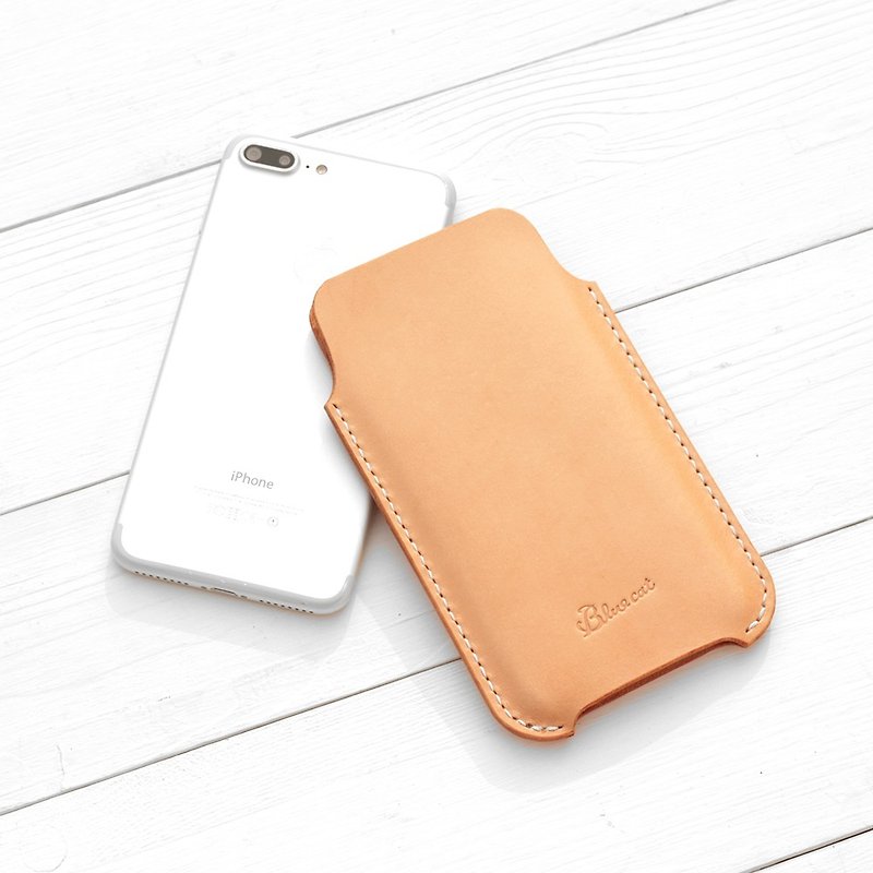 Crafted iPhone手机套－裸机用∣博斯克梨黄植鞣牛皮革∣多色 - 手机壳/手机套 - 真皮 橘色