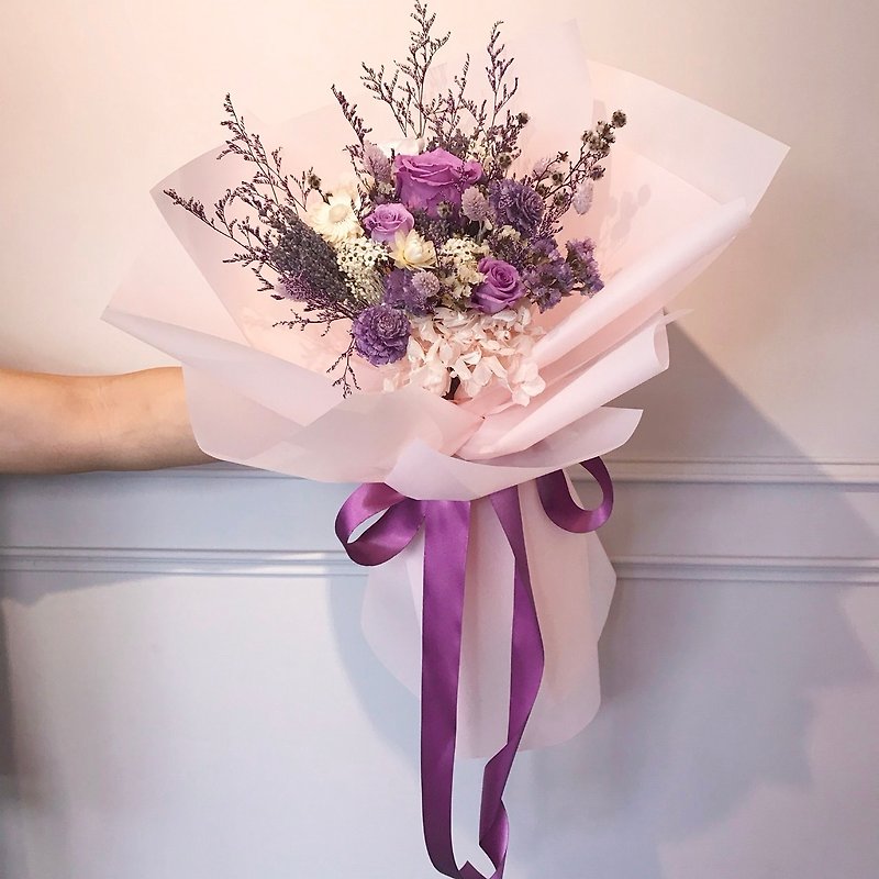 巨型韩系包装永生花大花束 - 求婚花束 生日花束 惊喜花束 - 植栽/盆栽 - 植物．花 紫色