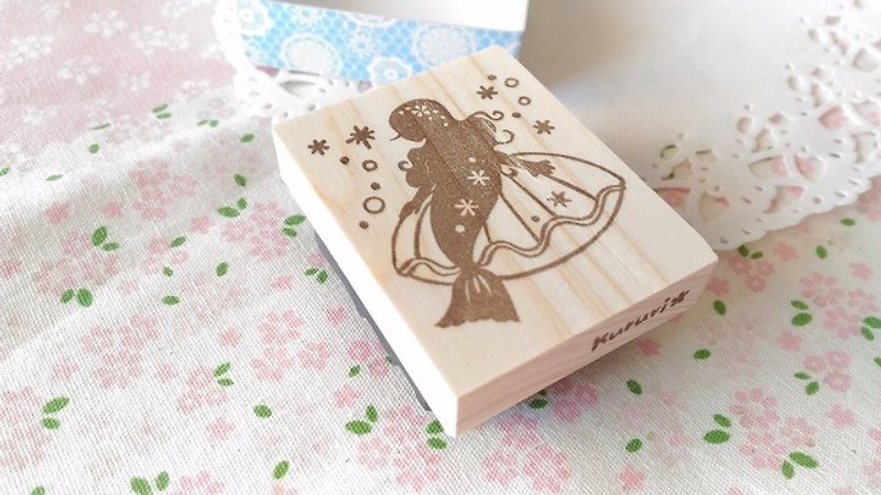 小さな人魚姫のワンポイントはんこ - 印章/印台 - 橡胶 透明