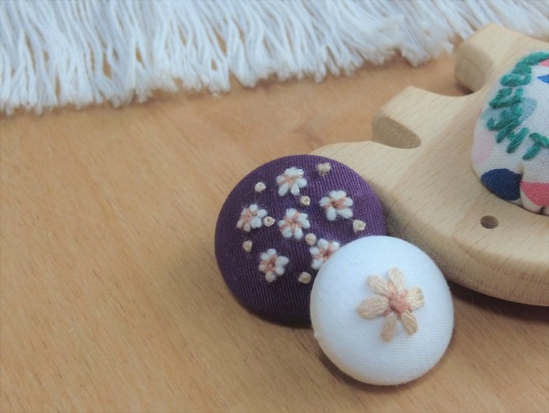 刺绣发圈材料包(紫色) - 编织/刺绣/羊毛毡/裁缝 - 棉．麻 紫色