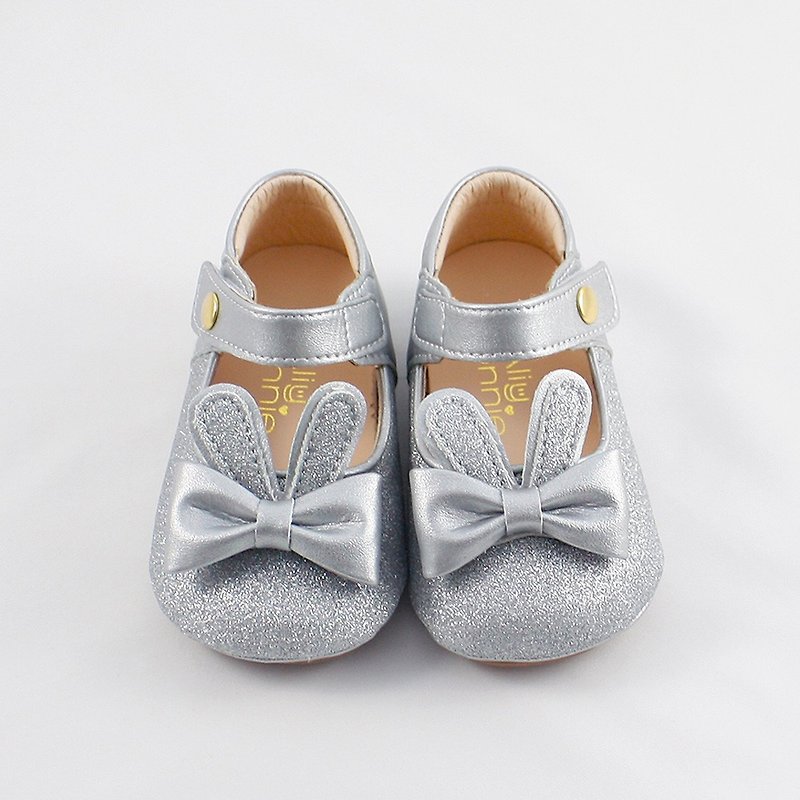 台湾手工制造 兔子跳跳寳寳鞋娃娃鞋-银色 - 童装鞋 - 真皮 银色