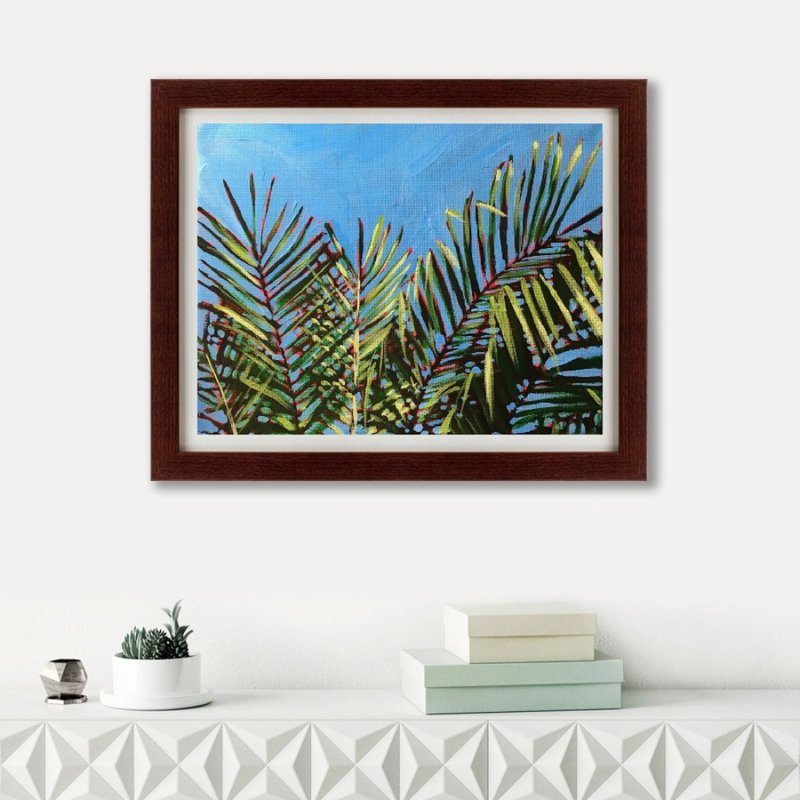 Plants Painting, Plant Wall Art,  Palm Wall Decor, Kitchen Decor - 海报/装饰画/版画 - 压克力 多色