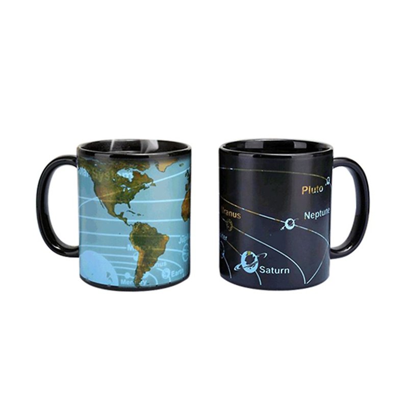行星地图感温变色杯 - 咖啡杯/马克杯 - 瓷 