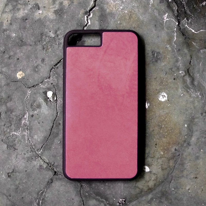皮革iPhone 7/8/7Plus/8Plus 电话壳。无缝皮革材料包。BSP054 - 手机壳/手机套 - 真皮 粉红色