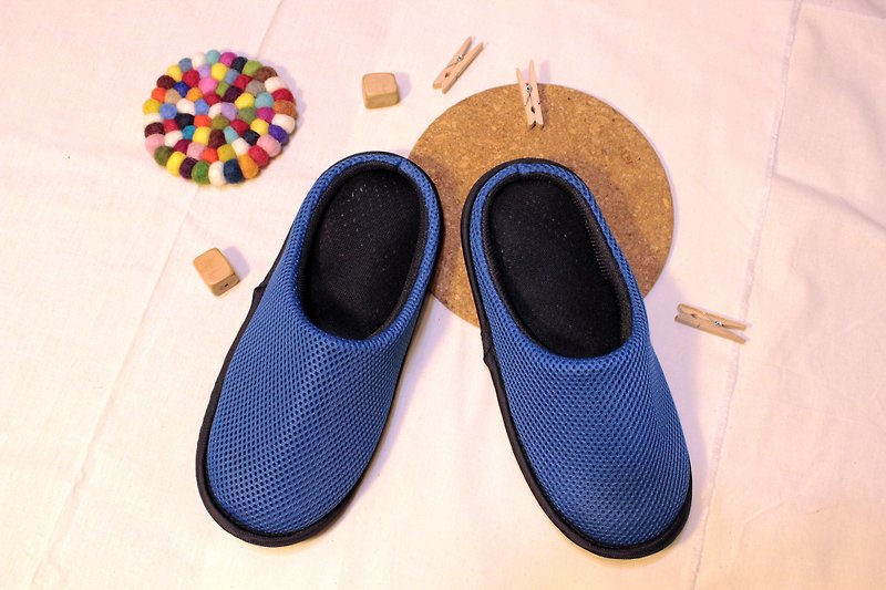 AC RABBIT 机能室内气垫拖鞋-全包式-蓝色 舒适 减压 原创 - 室内拖鞋 - 聚酯纤维 蓝色