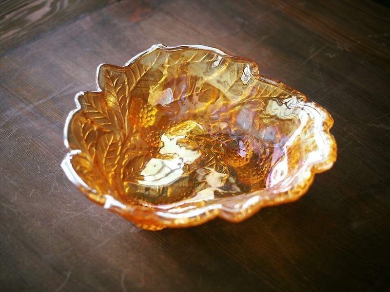 美国古董嘉年华玻璃碗（JS） - 碗 - 玻璃 橘色