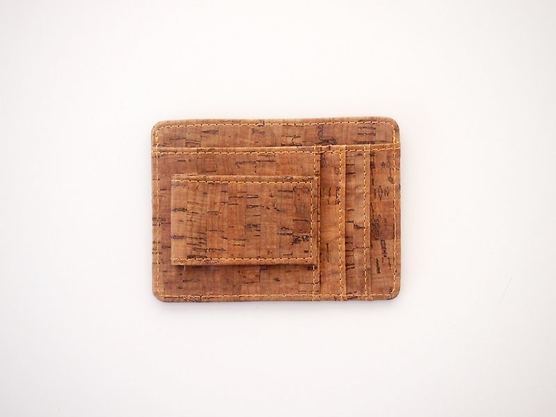 naturaism 自然主义  深褐色 软木 薄身 短 卡片 银包 钞票夹 (B) - 皮夹/钱包 - 棉．麻 咖啡色