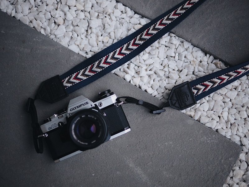 AR Pong with Navy  / LARGE  SIZE / CAMERA STRAP by YESIDID