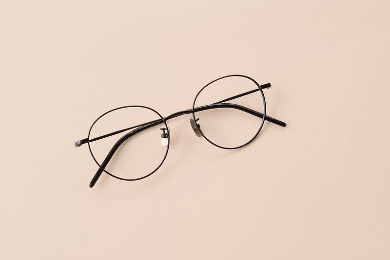 黑色凉感圆框 - 眼镜/眼镜框 - 贵金属 黑色