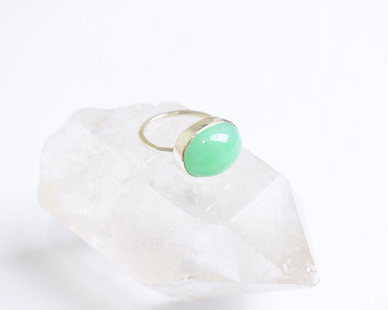Muscat green color chrysoprase Silver ring