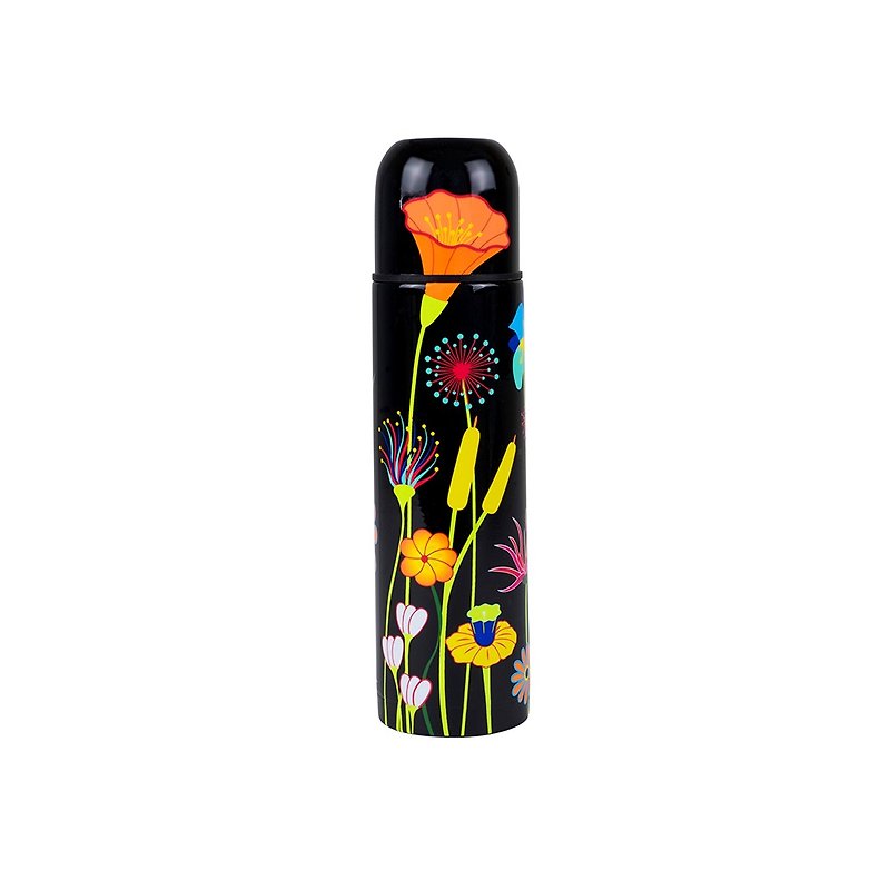 Mini Keep Cool 保温瓶 240毫升 (庭院花卉图案) - 保温瓶/保温杯 - 不锈钢 黑色