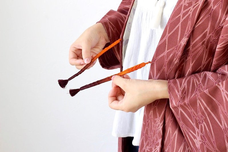 authentic Japanese kimono, Haori, kimono jacket, one of a kind, kimono /2345 - 女装休闲/机能外套 - 聚酯纤维 红色
