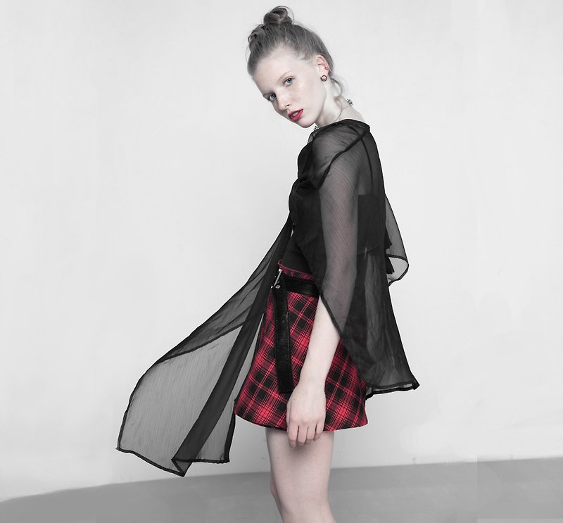 哥德仙灵透明披风 - 女装休闲/机能外套 - 其他材质 黑色