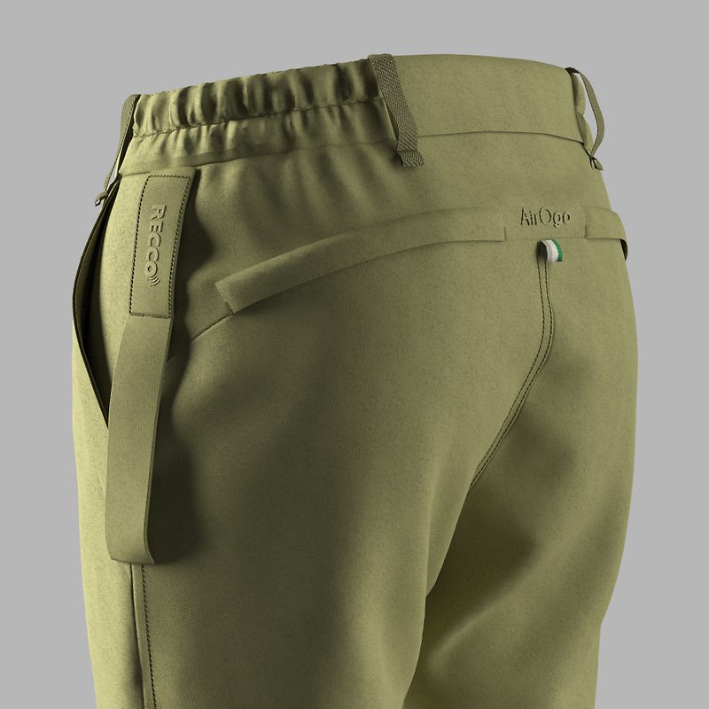 女款橄榄绿全能高效弹力裤 - 女装运动裤 - 聚酯纤维 