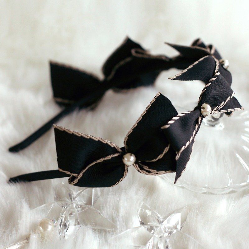 优美蝴蝶结头箍 - 发饰 - 其他材质 黑色
