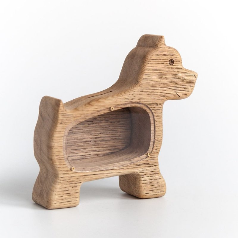 Wooden Dog money bank for boys or girl, Customized Gift for first birsday gifts - 储蓄罐 - 木头 