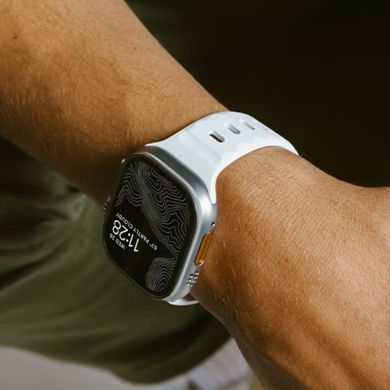 【美国NOMAD】Apple Watch专用运动风FKM橡胶表带-49/45/44/42mm - 表带 - 橡胶 白色