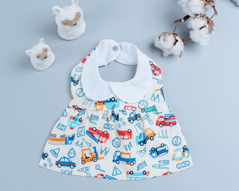 洋装口水巾-工程车车 婴儿 日本 幼童 口水巾 弥月 - 围嘴/口水巾 - 棉．麻 蓝色