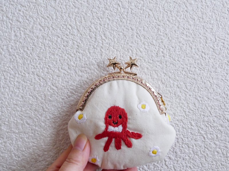 Embroidered mini gamaguchi octopus wiener