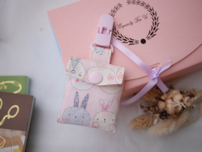 平安符袋 粉红兔兔 - 平安符/符袋 - 棉．麻 粉红色