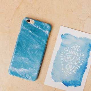 香港品牌 Sell Good 原创仿大理石质感 亮面硬壳 iPhone 手机壳 - 海蓝