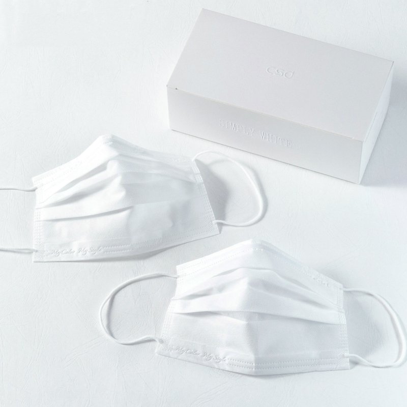 CSD 中卫 医疗口罩-成人平面 Simply white 全白 (30片/盒) - 口罩 - 其他材质 白色