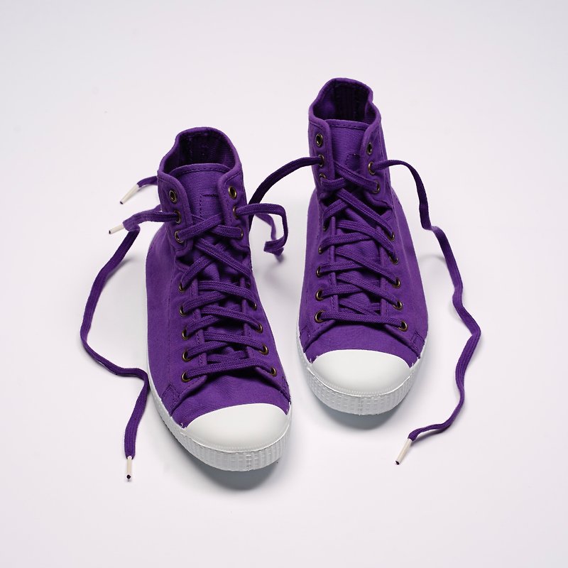 西班牙帆布鞋 CIENTA 61997 45 紫色 经典布料 大人 高筒 - 女款休闲鞋 - 棉．麻 紫色