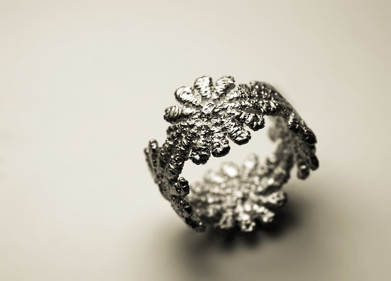 蕾丝烟火银戒指 - 戒指 - 其他金属 银色