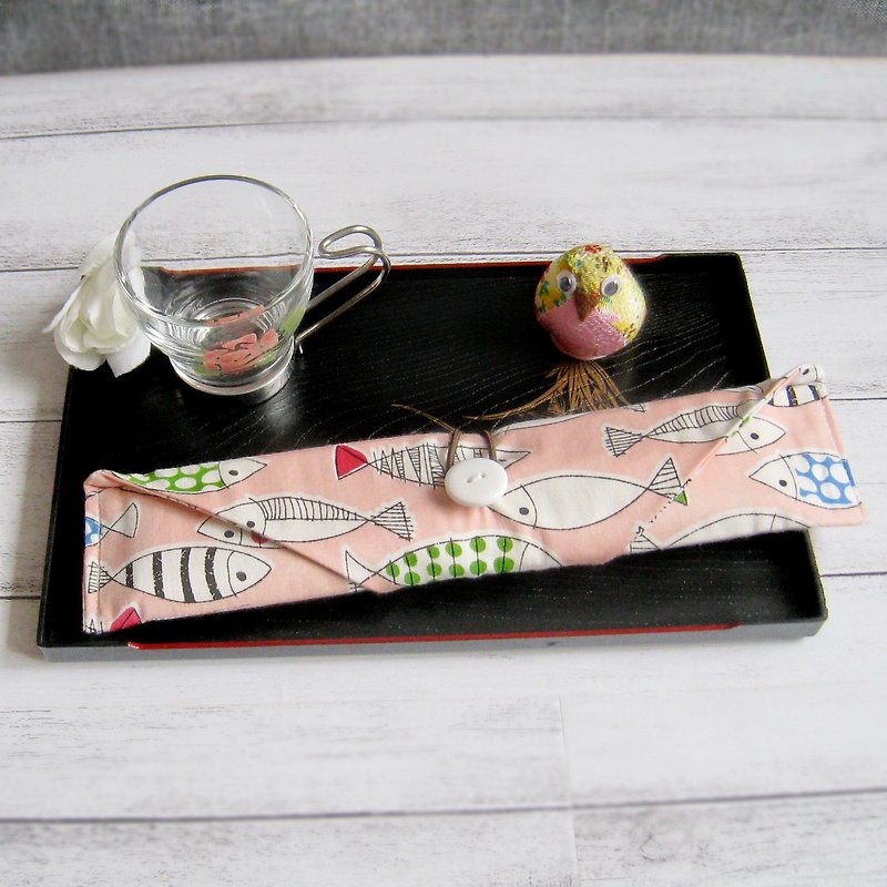环保餐具组 餐具套 筷子套、餐具布套 饮管袋 - 筷子/筷架 - 棉．麻 粉红色