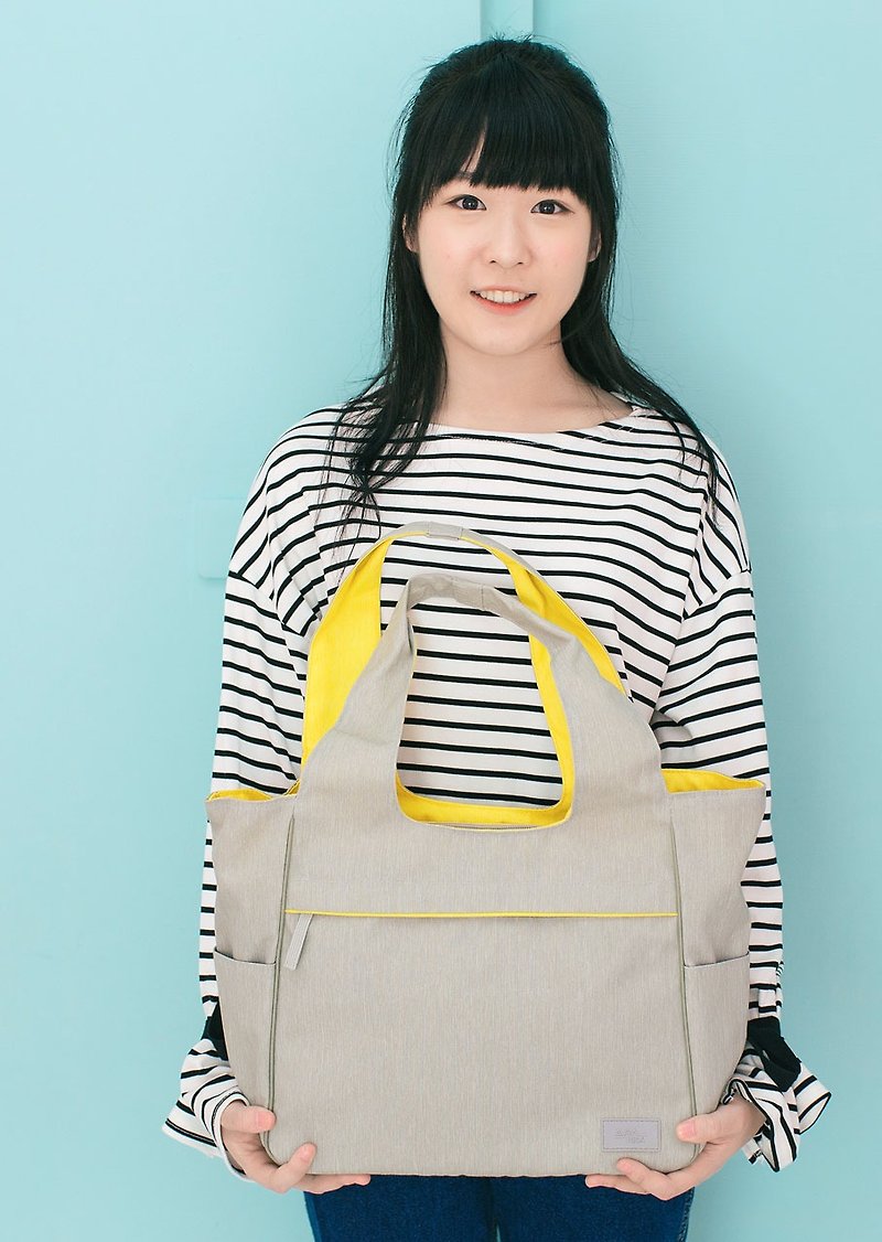 yellow and gray shoulder bag, sports bag - 侧背包/斜挎包 - 聚酯纤维 黄色